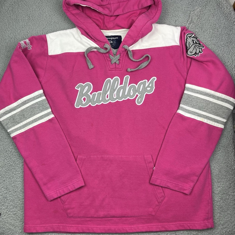 Champion University Of Minnesota Duluth UMD Bulldogs Hockey Hoodie Pink Size XL